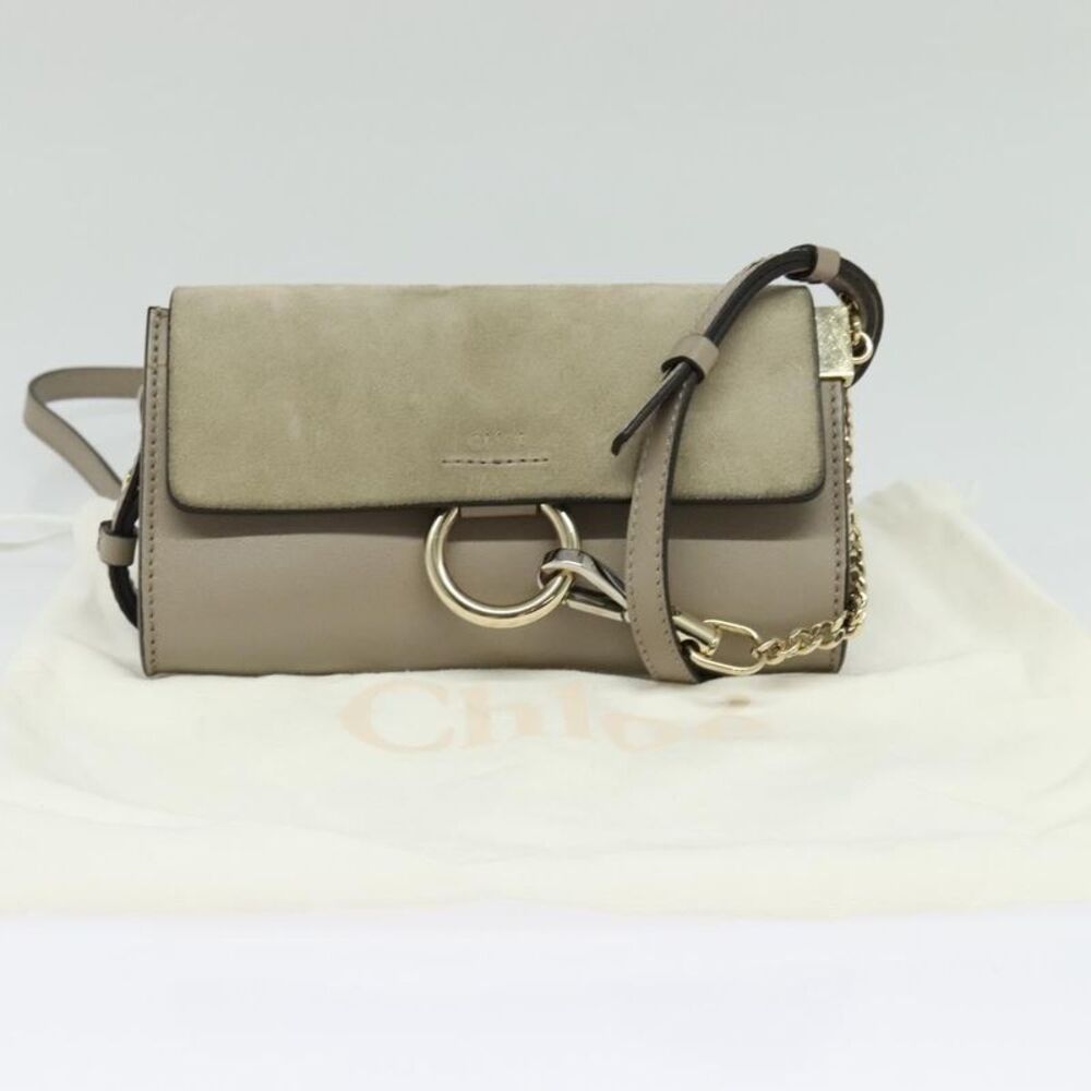 Chloe Faye Leather And Suede Beige Leather Shoulder Bag Bag - Picture 13 of 16